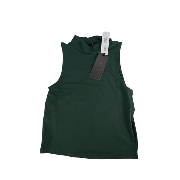 Silver Jeans Co. Dark Green Mock Neck Sleeveless Tank Top Size M NWT - Picture 1 of 7